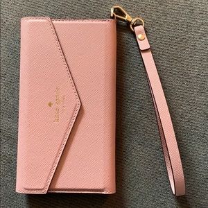 Kate Spade phone wallet wristlet. Leather!